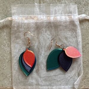Colorful Leaf Drop Earrings